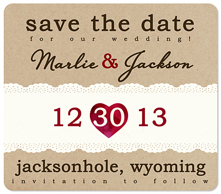 "Paper Heart" Save the Date Magnet